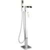 Milano Parade - Modern Freestanding Waterfall Bath Shower Mixer Tap With Hand Shower Handset - Chrome