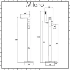 Milano Parade - Modern Freestanding Waterfall Bath Shower Mixer Tap With Hand Shower Handset - Chrome 11 Milano Parade - Modern Freestanding Waterfall Bath Shower Mixer Tap With Hand Shower Handset - Chrome -Bathroom Supplies Store 15877080 5