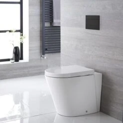 Milano Rivington - White Ceramic Modern Back To Wall Toilet Pan WC And Soft Close Seat -Bathroom Supplies Store 16063135 3