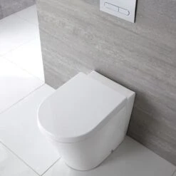 Milano Rivington - White Ceramic Modern Back To Wall Toilet Pan WC And Soft Close Seat -Bathroom Supplies Store 16063135 4