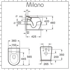 Milano Rivington - White Ceramic Modern Back To Wall Toilet Pan WC And Soft Close Seat -Bathroom Supplies Store 16063135 5