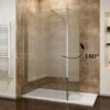 ELEGANT 1100mm Frameless Wet Room Shower Screen Panel 8mm Easy Clean Glass Walk In Shower Enclosure With 300mm Return Panel And Support Bar -Bathroom Supplies Store 16189739 1
