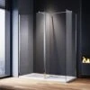 ELEGANT Walk In Shower Enclosure 8mm Easy Clean Glass 800mm Wetroom Shower Glass Panel With 800mm Side Panel And 300mm Flipper Panel -Bathroom Supplies Store 16190691 1