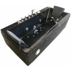 SIMBA WHIRLPOOL BATH TUB CHROMOTHERAPY Model "Marilyn" 180 X 85 Cm BLACK HOTTUB DOUBLE PUMP -Bathroom Supplies Store 16241625 3