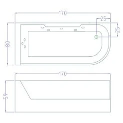 SIMBA WHIRLPOOL BATH TUB Venice WHITE HOT TUB 170x80cm WITH PANORAMIC GLASS -Bathroom Supplies Store 16241636 5