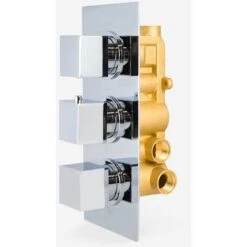 OLIVE 3 Dial 3 Outlet Concealed Thermostatic Shower - Square- Refined Valve 9 OLIVE 3 Dial 3 Outlet Concealed Thermostatic Shower - Square- Refined Valve -Bathroom Supplies Store 16408380 3