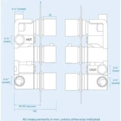 OLIVE 3 Dial 3 Outlet Concealed Thermostatic Shower - Square- Refined Valve 11 OLIVE 3 Dial 3 Outlet Concealed Thermostatic Shower - Square- Refined Valve -Bathroom Supplies Store 16408380 5