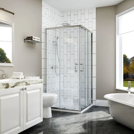 ELEGANT 800 X 800 Mm Shower Enclosure Corner Entry Shower Cubicle Square Sliding Doors 3 ELEGANT 800 X 800 Mm Shower Enclosure Corner Entry Shower Cubicle Square Sliding Doors