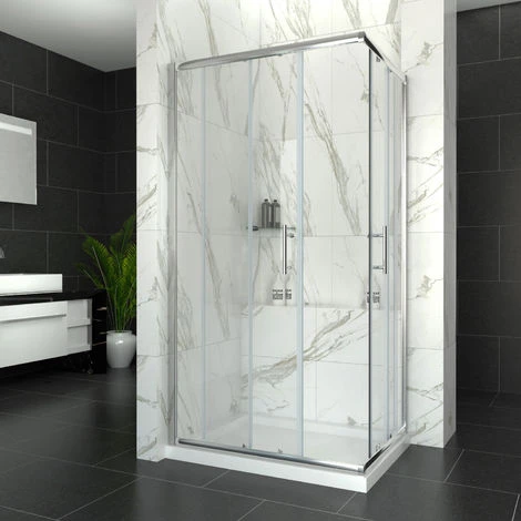 ELEGANT 800 X 700 Mm Sliding Corner Entry Shower Enclosure Door Cubicle 4 ELEGANT 800 X 700 Mm Sliding Corner Entry Shower Enclosure Door Cubicle - Image 2