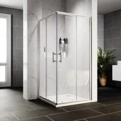 ELEGANT 900 X 900 Mm Sliding Square Corner Entry Shower Enclosure Door Cubicle
