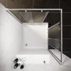 ELEGANT 900 X 900 Mm Sliding Square Corner Entry Shower Enclosure Door Cubicle -Bathroom Supplies Store 16496827 3