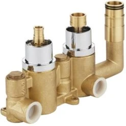 Milano Arvo - Modern 2 Outlet Twin Diverter Thermostatic Mixer Shower Valve With Hand Shower Handset And 1.75m Hose - Chrome -Bathroom Supplies Store 16594536 4