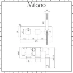 Milano Arvo - Modern 2 Outlet Twin Diverter Thermostatic Mixer Shower Valve With Hand Shower Handset And 1.75m Hose - Chrome -Bathroom Supplies Store 16594536 5