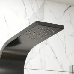 Thermostatic Brushed Black Shower Tower Panel 2 Body Jets 2 Twin Heads -Bathroom Supplies Store 16770538 3