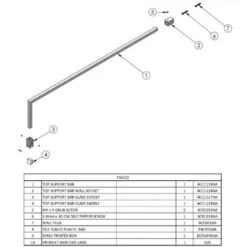 Hudson Reed Chrome 1000mm Square Shower Screen Support Bar - FIX023 -Bathroom Supplies Store 16902319 2