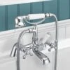Stafford Victorian Traditional Deck Mounted Cross Head Bath Shower Mixer Tap With Handheld Kit -Bathroom Supplies Store 16934303 1
