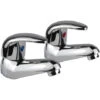 Studio Modern Set Of Chrome Hot And Cold Deck Mounted Basin Taps -Bathroom Supplies Store 16934344 1