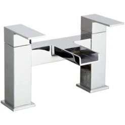 Ozone Contemporary Bridge Chrome Waterfall Bath Filler Tap