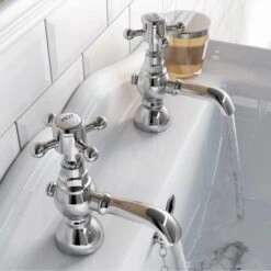Churchill Traditional Set Of Chrome Hot & Cold Twin Basin Taps -Bathroom Supplies Store 16934362 4