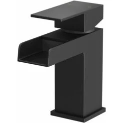 Modern Taps Basin Bathroom Sink Mono Mixer Waterfall Tap Lever Black Finish -Bathroom Supplies Store 16938610 4