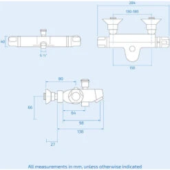 Modern Exposed Chrome Wall Mounted Thermostatic Shower Mixer And Filler Valve -Bathroom Supplies Store 16944786 3