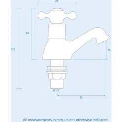 Strafford Traditional Victorian Pair Of Chrome Cross Head Basin Hot & Cold Taps -Bathroom Supplies Store 16982353 3
