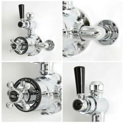 Milano Elizabeth - Traditional Grand Rigid Riser With 1 Outlet Twin Exposed Thermostatic Mixer Shower Valve And Round Rainfall Shower Head - Chrome & Black 10 Milano Elizabeth - Traditional Grand Rigid Riser With 1 Outlet Twin Exposed Thermostatic Mixer Shower Valve And Round Rainfall Shower Head - Chrome & Black -Bathroom Supplies Store 17034833 4