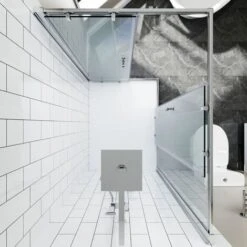 ELEGANT Sliding Corner Entry 1200 X 800 Mm Shower Enclosure 6mm Extra Toughened Safety Glass Sliding Cubicle Door -Bathroom Supplies Store 17071982 3