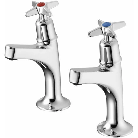 Armitage Shanks Sandringham 21 Kitchen Sink High Neck Pillar Taps With Crossheads - Chrome 3 Armitage Shanks Sandringham 21 Kitchen Sink High Neck Pillar Taps With Crossheads - Chrome