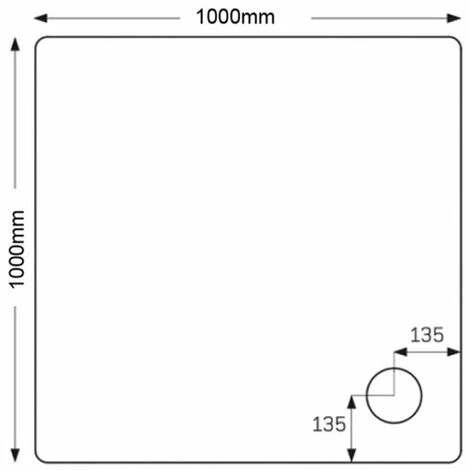Just Trays JT Fusion Square Anti-Slip Shower Tray With Waste 1000mm X 1000mm Flat Top 4 Just Trays JT Fusion Square Anti-Slip Shower Tray With Waste 1000mm X 1000mm Flat Top - Image 2