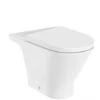 Roca The Gap Round Rimless Close Coupled Dual Outlet Toilet Pan Only 655mm Projection - White -Bathroom Supplies Store 17495726 1