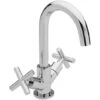Sagittarius Avant Swivel Spout Mono Basin Mixer Tap With Pop Up Waste Dual Handle - Chrome -Bathroom Supplies Store 17496370 1