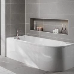 Trojan J Shaped Single Ended Bath 1700mm X 750mm Left Handed - No Tap Hole