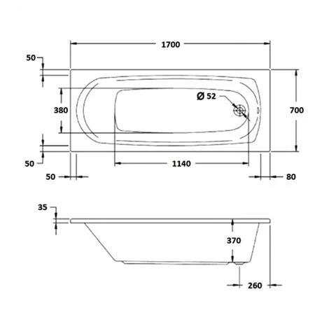 Verona Caymen Rectangular Whirlpool Bath 1700mm X 700mm 6-Jet System 4 Verona Caymen Rectangular Whirlpool Bath 1700mm X 700mm 6-Jet System - Image 2