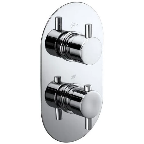 Verona Evoke Concealed Thermostatic Shower Valve Dual Handle - Chrome 3 Verona Evoke Concealed Thermostatic Shower Valve Dual Handle - Chrome