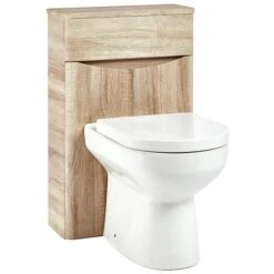Orbit Contour Back To Wall WC Unit 500mm Wide - Driftwood -Bathroom Supplies Store 17686913 3