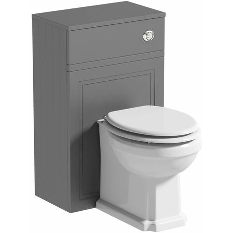 The Bath Co. Chartham Slate Matt Grey Back To Wall Unit And Traditional Toilet With White Wooden Seat 3 The Bath Co. Chartham Slate Matt Grey Back To Wall Unit And Traditional Toilet With White Wooden Seat