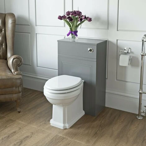 The Bath Co. Chartham Slate Matt Grey Back To Wall Unit And Traditional Toilet With White Wooden Seat 4 The Bath Co. Chartham Slate Matt Grey Back To Wall Unit And Traditional Toilet With White Wooden Seat - Image 2