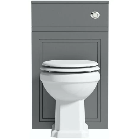 The Bath Co. Chartham Slate Matt Grey Back To Wall Unit And Traditional Toilet With White Wooden Seat 5 The Bath Co. Chartham Slate Matt Grey Back To Wall Unit And Traditional Toilet With White Wooden Seat - Image 3