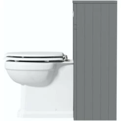 The Bath Co. Chartham Slate Matt Grey Back To Wall Unit And Traditional Toilet With White Wooden Seat 9 The Bath Co. Chartham Slate Matt Grey Back To Wall Unit And Traditional Toilet With White Wooden Seat -Bathroom Supplies Store 17786426 4