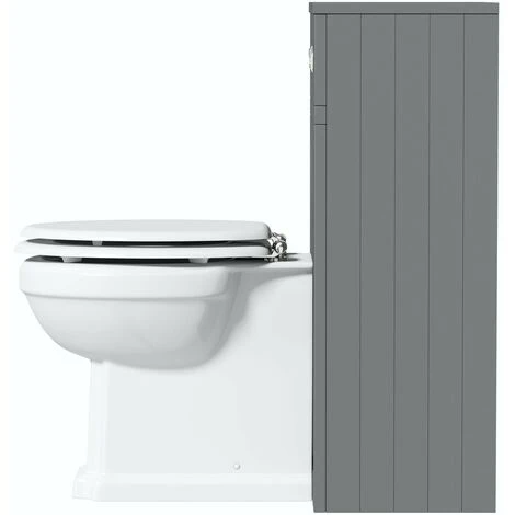 The Bath Co. Chartham Slate Matt Grey Back To Wall Unit And Traditional Toilet With White Wooden Seat 6 The Bath Co. Chartham Slate Matt Grey Back To Wall Unit And Traditional Toilet With White Wooden Seat - Image 4
