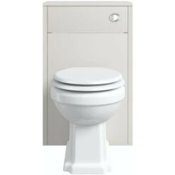 Orchard Dulwich Stone Ivory Back To Wall Unit And Traditional Toilet With White Wooden Seat -Bathroom Supplies Store 17787528 3