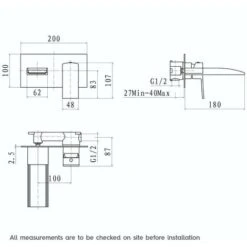 Mode Cooper Waterfall Wall Mounted Bath Mixer Tap -Bathroom Supplies Store 17787905 3