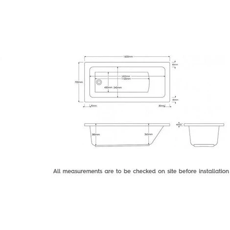 Orchard Square Edge Single Ended Straight Bath 1600 X 700 5 Orchard Square Edge Single Ended Straight Bath 1600 X 700 - Image 3