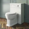The Bath Co. Camberley Back To Wall Toilet With White Wooden Seat -Bathroom Supplies Store 17791543 1