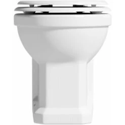 The Bath Co. Camberley Back To Wall Toilet With White Wooden Seat -Bathroom Supplies Store 17791543 4