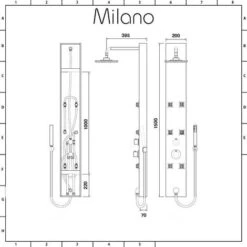 Milano Easton - Modern Exposed Thermostatic Shower Tower Panel With Rainfall Shower Head&44 Hand Shower Handset & Body Jets - Chrome -Bathroom Supplies Store 18012664 4
