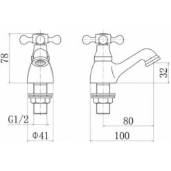 Aquariss Pair Of Bathroom Sink Basin Taps Twin Cross Head Handles Brass Faucet Polished Chrome Basin Pillar Taps Traditional -Bathroom Supplies Store 18016098 5