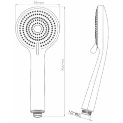 Triton Universal Shower Head 3 Spray High Flow Bathroom High Pressure Chrome -Bathroom Supplies Store 18217191 4
