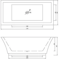 SIMBA FREESTANDING BATHTUB MODERN DESIGN BATH TUB Susan 170 X 80 Cm NEW -Bathroom Supplies Store 18368516 5